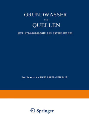 cover image of Grundwasser und Quellen
